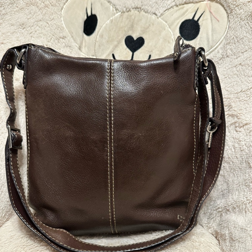 Fossil Dark Brown Leather Shoulder Bag